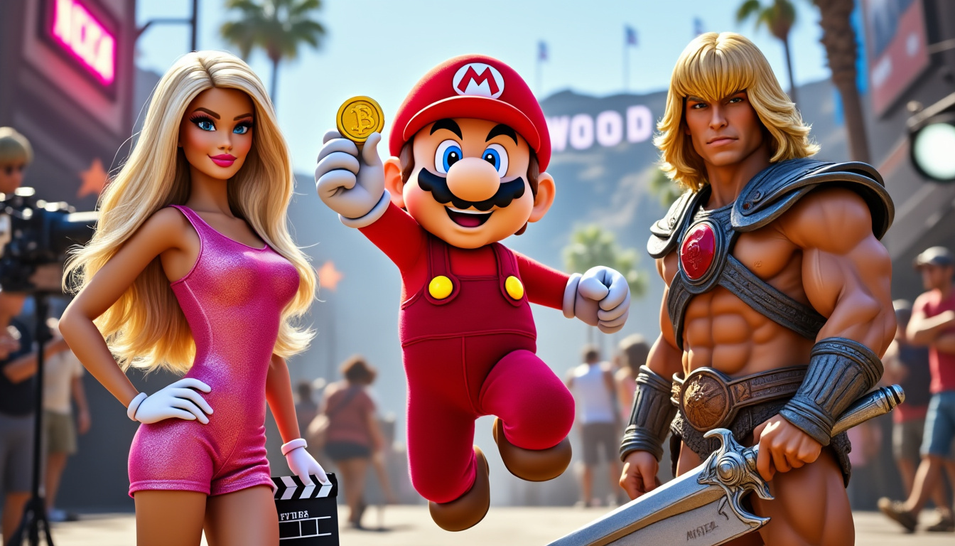 découvrez comment hollywood exploite les icônes des jeux vidéo comme barbie, mario et musclor pour dynamiser ses recettes au cinéma.